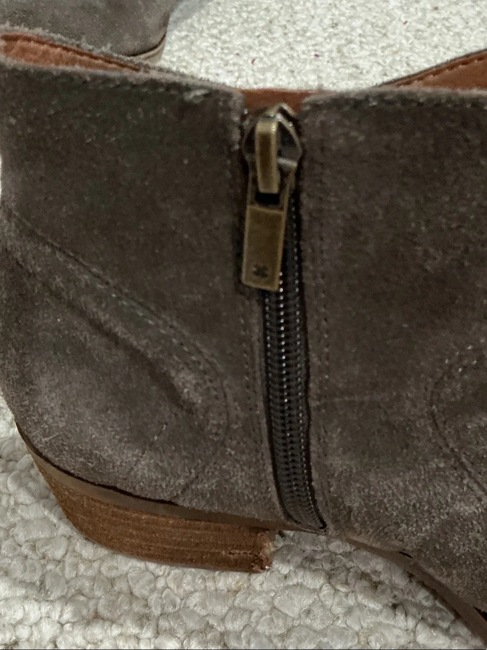 Lucky Brand Dark Brown Suede Ankle Booties
